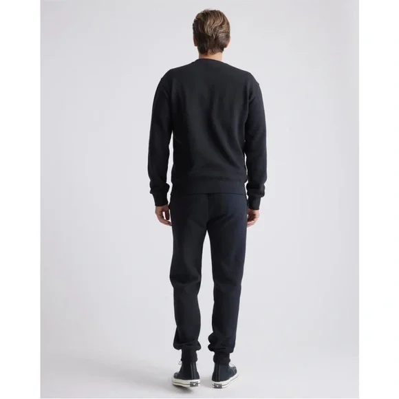 Quince Men's Organic Heavyweight Crew Fleece Black Size Medium - Picture 7 of 11